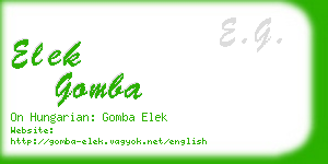 elek gomba business card